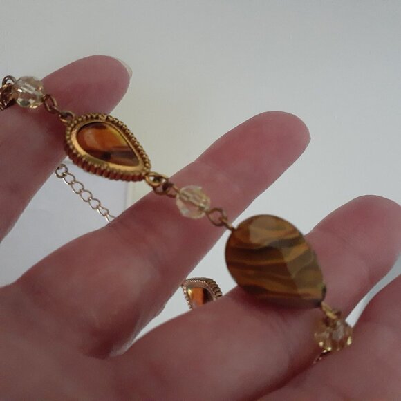 Fifth Avenue Collection On the Cat Walk Tiger Eye with beads Gold Bracelet - Picture 4 of 5